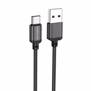 Borofone kabelis BX87 Sharp - USB uz C tipa - 3A 1 metrs, melns