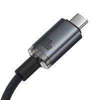 Ātrās uzlādes kabelis Baseus Crystal Shine USB-C uz USB-C 100W, 1,5m, 20Gb (melns)