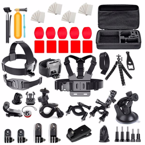 Universāls 63-in-1 piederumu komplekts GoPro, DJI, Insta360, SJCam, Eken darbības kamerām (GoPro 63-in-1 set)