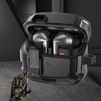 Tech-Protect silikona apvalks ar āķi Samsung Galaxy Buds 3 / 3 FE / 3 Pro austiņām - melns