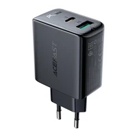 Acefast sienas lādētājs USB Type C / USB 32W, PPS, PD, QC 3.0, AFC, FCP melns (A5 melns)