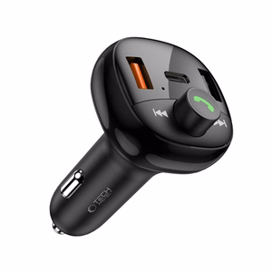 Tech-Protect CC06 3 portu PD72W auto lādētājs ar raidītāju - melns