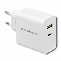 Qoltec 51718 Charger | 45W | 5-20V | 2.4-3A | USB type C PD | USB | balts