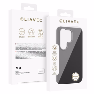 Liavec Silky maciņš ar metāla kameras rāmi priekš Samsung Galaxy S26 Ultra melns