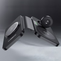 Choetech T616-F 3in1 induktīvais lādētājs, saderīgs ar Apple un Samsung ierīcēm - melns