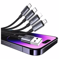 USAMS kabelis 4in1 2xUSB-C/Lightning/MicroU SB 15W 1,2m Aluminum Alloy Data Cable Sufeng Series SJ739USB101 (US-SJ739)