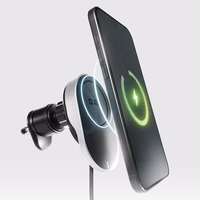 SBS TESUPP15WRETRACABL bezvadu lādētājs – viedtālruņa turētājs ar izbīdāmu kabeli, saderīgs ar MagSafe – melns