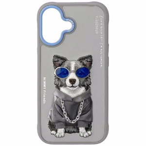 Nimmy Glasses Cool nag viedtālruņa apvalks iPhone 17 - pelēks