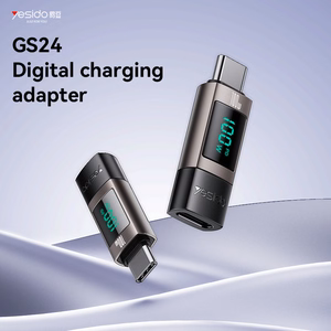 Yesido adapteris OTG GS24 - Type C (tēviņš) uz Type C (mātīte) - ar LCD displeju melns