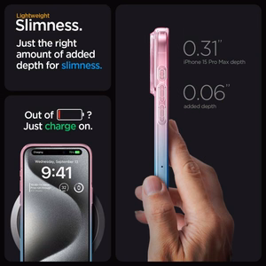 Spigen Liquid Crystal viedtālruņa apvalks iPhone 15 Pro - rozā/zils