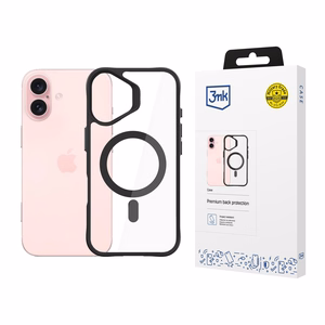 3mk Satin Armor MagCase ar MagSafe iPhone 16 Plus - caurspīdīgs ar melnu rāmi
