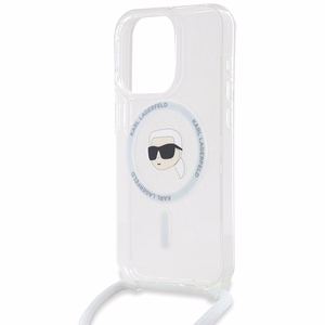 Karl Lagerfeld Crossbody IML Karl Head Magnētiskais viedtālruņa apvalks iPhone 15 Pro – caurspīdīgs