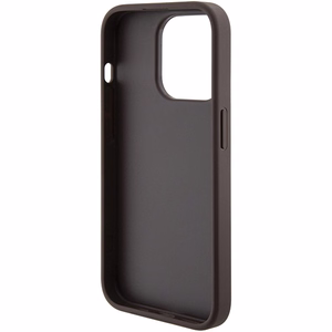 Guess Grip Stand 4G Triangle Strass viedtālruņa apvalks iPhone 15 Pro - brūns