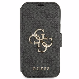 Guess GUBKP13X4GMGGR iPhone 13 Pro Max 6.7" vāciņš pelēks - 4G Liels metāla logotips