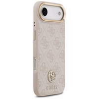 Guess 4G Strass Logo & Big Strap Metal Buttons Magnētiskais viedtālruņa apvalks iPhone Air - rozā