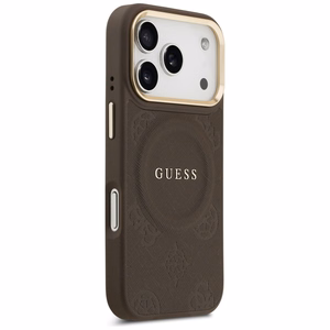 Guess Peony Hot Stamp MagSafe viedtālruņa apvalks iPhone 17 Pro - brūns