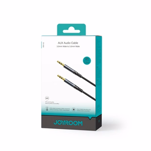 Joyroom stereo audio kabelis AUX 3.5 mm mini ligzda 1.2m melns (SY-A08)