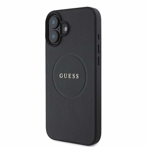 Viedtālruņa apvalks Guess Grūdēts zelta gredzens MagSafe iPhone 16 Plus - melns