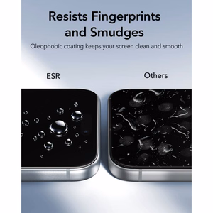 ESR UltraFit Classic 2 rūdītu stiklu komplekts, paredzēts iPhone 18 Pro / 17 Pro, melns