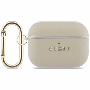 Guess Grained Classic Logo Hook maciņš for AirPods Pro 3 - zelta
