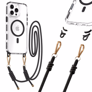 Tel Protect Strap caurspīdīgs viedtālruņa apvalks Iphone 15, melns