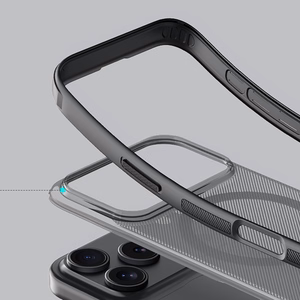 Nillkin Super Frosted Shield Pro Чехол совместимый с MagSafe для iPhone 17 Pro - прозрачный чёрный