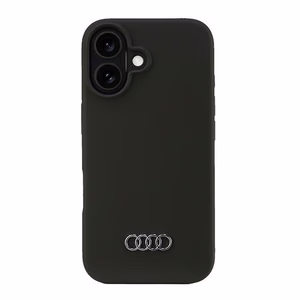 Audi Silikona viedtālruņa apvalks iPhone 16 6.1" melns/melns cietais apvalks AU-LSRIP16-Q3/D1-BK