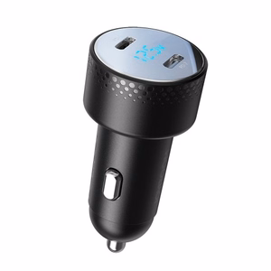 Automašīnas lādētājs Joyroom „JR-CCD02" melns 70W (2xUSB-C) ar LED ekrānu