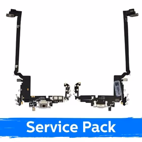 Uzlādes ligzda saderīga ar Apple iPhone 17 Pro Max ar flex / sudrabs / (Service Pack)