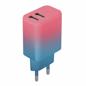Setty зарядное устройство 2x USB 18W LSIG-AA-20 бирюзово-розовый градиент