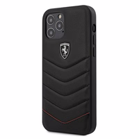Ferrari FEHQUHCP12LBK iPhone 12 Pro Max 6.7" melns/melns cietais apvalks Off Track Quilted