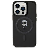 Karl Lagerfeld IML Ikonik magnētiskais viedtālruņa apvalks iPhone 15 Pro - melns