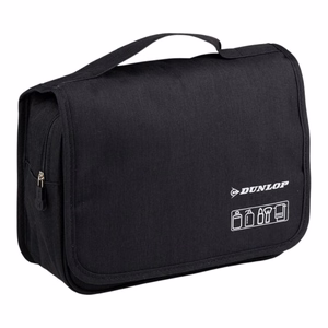 Dunlop hanging travel toiletry bag, 25 × 20 × 10 cm, black