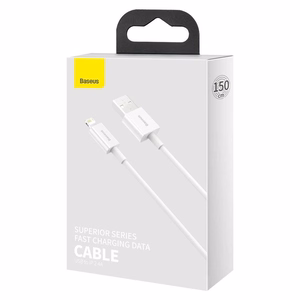 Baseus Superior USB - Lightning kabelis 2.4A 1.5 m balts (CALYS-B02)