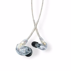 Shure SE215 – skaņu izolējošas ausīs ievietojamas austiņas, caurspīdīgas