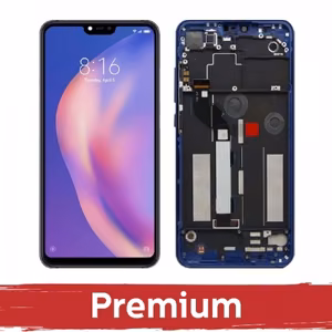 LCD Displejs Saderīgs ar Xiaomi Mi 8 Lite Zils ar Frame OEM