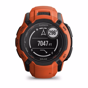 Garmin Instinct 2X Solar 2,79 cm (1,1") MIP, 50 mm, digitāls 176 × 176 pikseļu skārienekrāns, sarkans, GPS (satelīts)