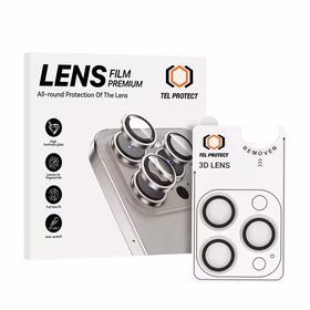 Aizsargstikls Tel Protect 3D Lens uz kameras Iphone 14 Pro/14 Pro Max caurspīdīgs (3 objektīvi)
