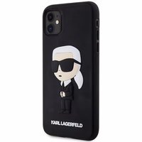KARL LAGERFELD KLHCN613DRKINK IPHONE 11 / XR 6.1 "MELNS / MELNS HARDCASE RUBBER IKONIK 3D