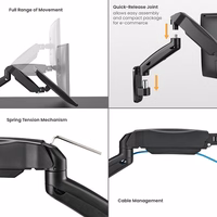 17”-32” monitora pavasara atbalsta rokas stiprinājums