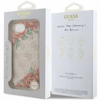 Guess 4G Flowers Print magnētiskais viedtālruņa apvalks iPhone 16e - rozā