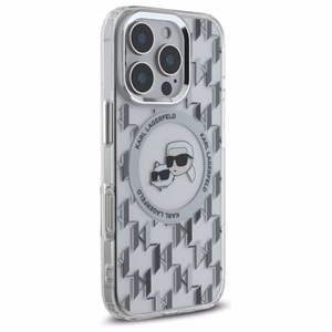IML Monogram Karl & Choupette Head MagSafe viedtālruņa apvalks iPhone 16 Pro - caurspīdīgs