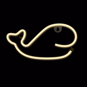 Neon LED Light WHALE warm balts Bat + USB FLNE09 Forever Light