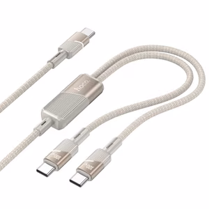 Cable 2in1 USB C to USB C / USB C Hoco 5A 100W 1.2m U139 gold