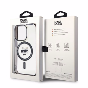 Karl Lagerfeld KLHMP15XHCHNOTK iPhone 15 Pro Max 6.7" caurspīdīgs cietais apvalks IML Choupette's Head MagSafe