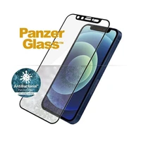 PanzerGlass E2E Microfracture antibakteriālais stikls ar Swarovsky kristāla kameras vāciņu iPhone 12 mini - ar melnu rāmi