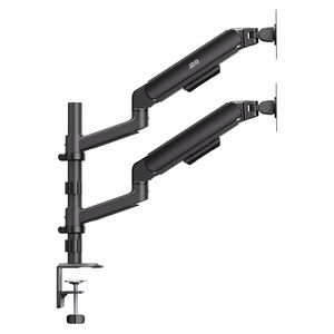 Ergo Office ER-692 B – dual gas-spring monitor arm for 17–32-inch screens, 1–10 kg per arm, matte black