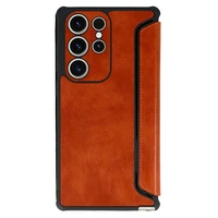 Razor ādas grāmatas tipa viedtālruņa apvalks Samsung Galaxy S23 Plus brūns