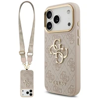 Guess 4G Big 4G Classic Logo Big Strap Metal Buttons apvalks iPhone 17 Pro Max (m) - rozā