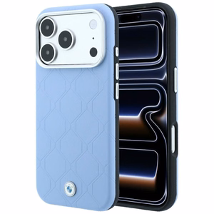 BMW maciņš IPHONE 18 Pro/17 Pro saderīgs ar MagSafe (Sign Deboss Quilted W/ Metal Logo) (krāsa: zila)